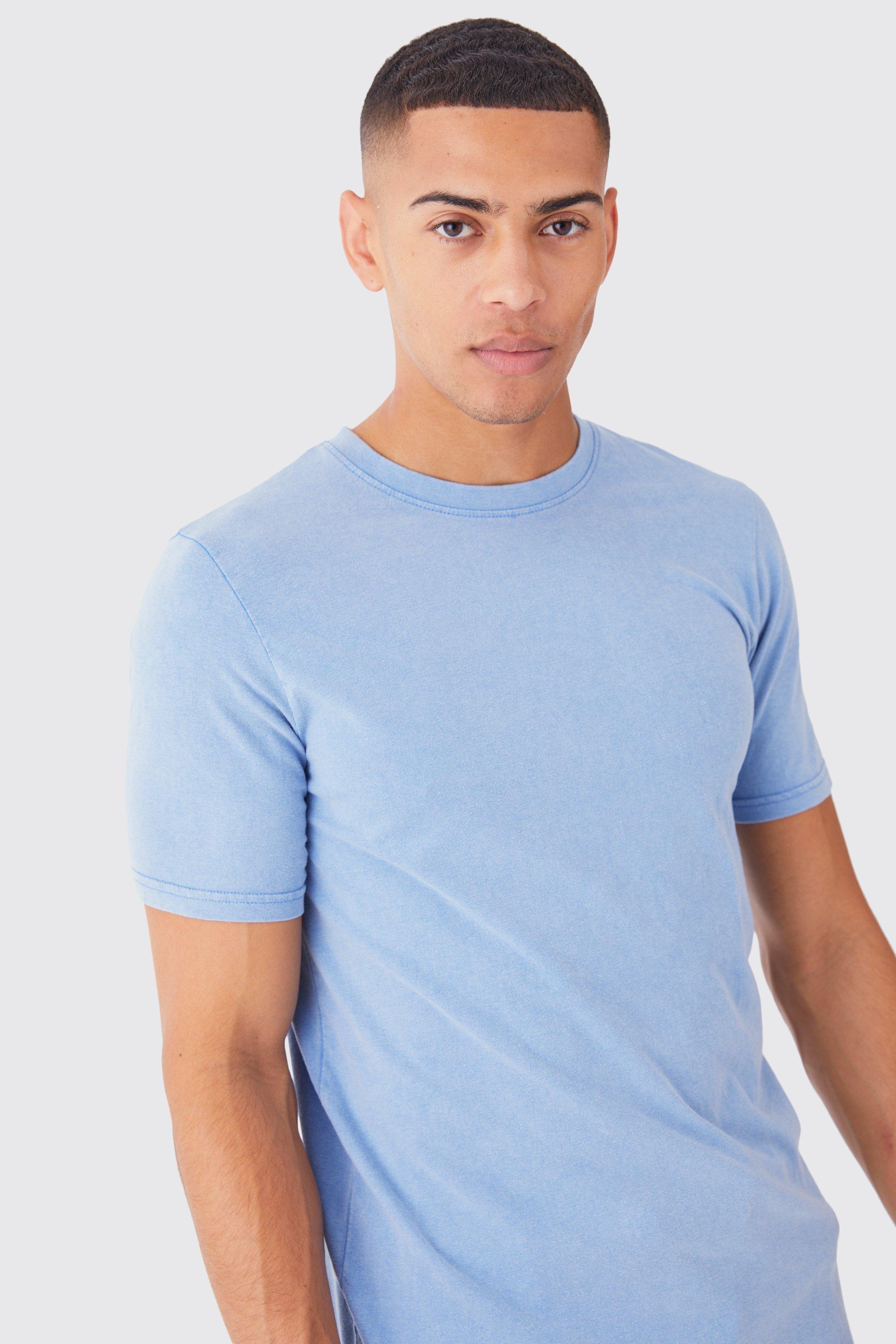 Slim Fit Washed Crew Neck T shirt boohoo